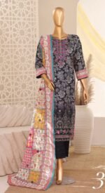 Black Embroidered Printed Salwar Kameez - 05