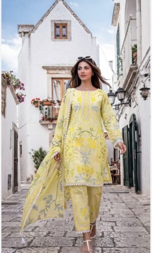 3 Piece Unstitched Printed Salwar Kameez - 01