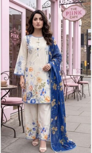 Off White Color Pakistani Lawn Suits - 05