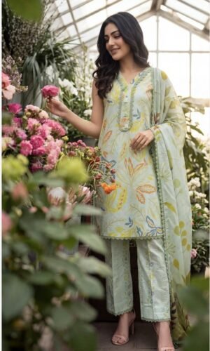Peach Color Pakistani Lawn Suits - 07