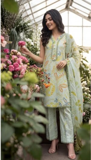 Peach Color Pakistani Lawn Suits - 07