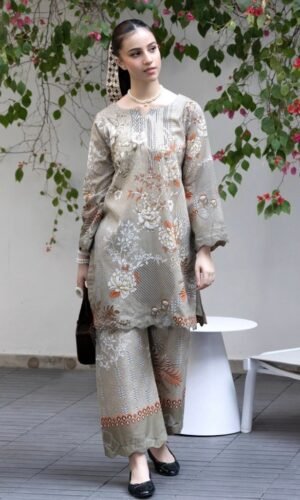 Grey  Color Ready to Wear Cord Set - SS10