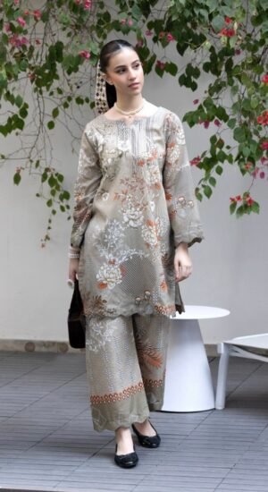 Grey  Color Ready to Wear Cord Set - SS10