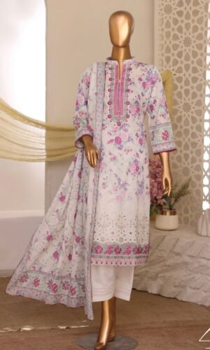Off White  Embroidered Printed Salwar Kameez - 06