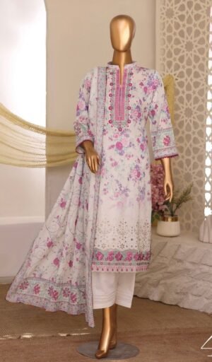 Off White  Embroidered Printed Salwar Kameez - 06