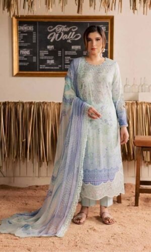 Unstitched Light Blue Color Suit - 001