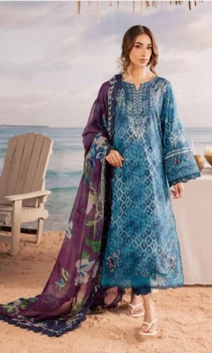 Unstitched Dark Sea Green Color Luxury Salwar Suit - 003