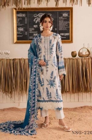 Nureh Embroidered Printed Lawn - 006