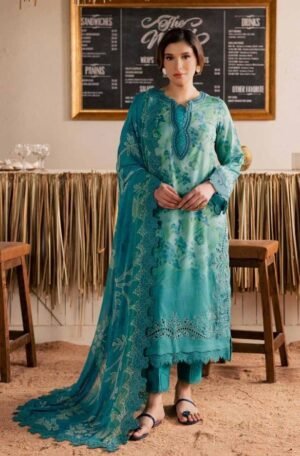 Nureh Embroidered Printed Lawn - 007