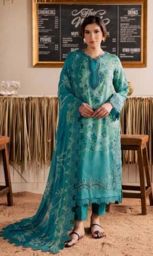 Nureh Embroidered Printed Lawn - 007
