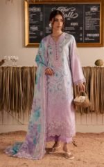 Nureh Pink Color Embroidered Printed Lawn - 008