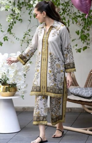 Grey Color Ready to Wear Cord Set - SS08