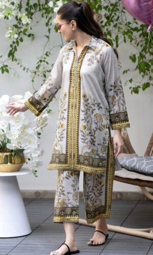 Grey Color Ready to Wear Cord Set - SS08