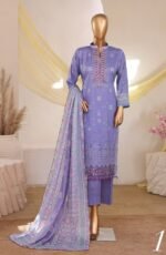 Purple Embroidered Printed Salwar Suit - 02