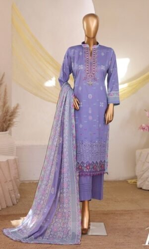 Purple Embroidered Printed Salwar Suit - 02