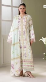 3-Pieces Unstitched Off-White Lawn Suit - SS001